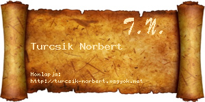 Turcsik Norbert névjegykártya